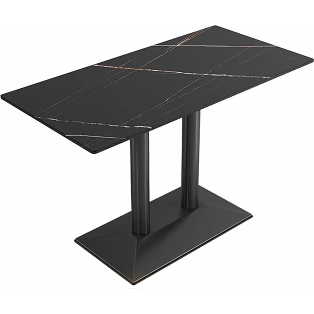 Esstisch, Keramik, schwarz, 120x60x75 cm, 1,2 cm Keramikplatte