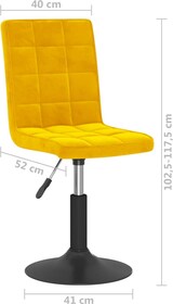 thumbnail of vidaXL Esszimmerstühle 2 Stk. Drehbar Senfgelb Samt