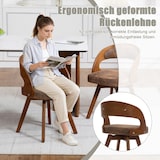 thumbnail of Merax Esszimmerstuhl 2er Set, 360° drehbar, Buchenholz & Kaffeefarbenes Kissen