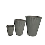 thumbnail of Vaso tondo piccolo a cono da esterno giardino in fibra di argilla Ø19x22 cm Erica -  White