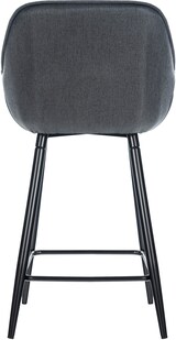 thumbnail of Décoshop26 - Set aus 2 Barhockern Hochstühlen mit gepolstertem Sitz in dunkelgrauem Stoff und schwarzem Metall 10_0004166
