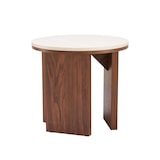 thumbnail of Table basse effet bois ronde diam 50 cm bois foncé