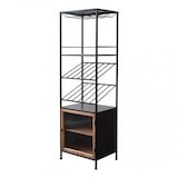 thumbnail of Vetrina cantinetta per bar e pub in metallo e legno con stand porta bottiglie e appendi calici Linea Industrial