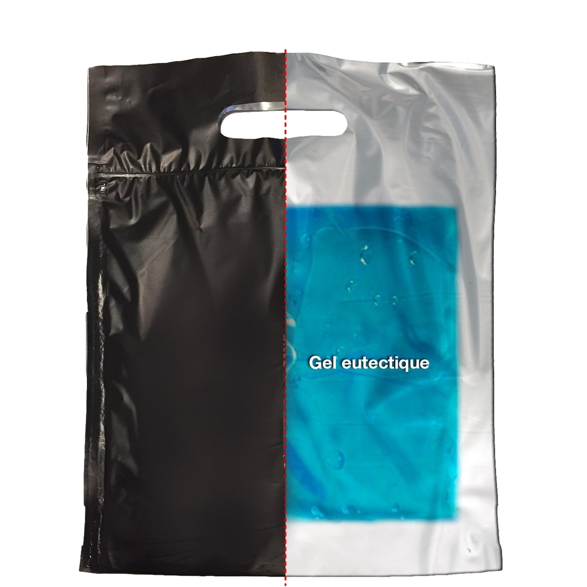 Bolsa isotérmica refrigerante con gel incorporado - 25 x 32 cm (abertura x altura) - Color negro mate - Aislamiento de espuma de Pebd - por 50 unid.