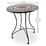 thumbnail of Mosaiktisch 60 cm Ø, mediterraner Garten- & Terrassentisch, 71 cm hoch, Anthrazit-Grau-Beige, Raburg Mayla