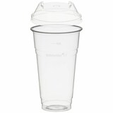 thumbnail of 50x BIO Trinkbecher 500ml + Domdeckel mit C-Loch stapelbar aus Biokunststoff
