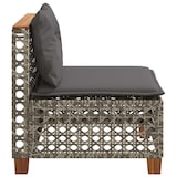 thumbnail of vidaXL Gartensofa ohne Armlehnen mit Kissen Grau Poly Rattan