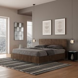 thumbnail of Bett mit Lattenrost 160x190, gerades Kopfteil aus Demas-Walnuss