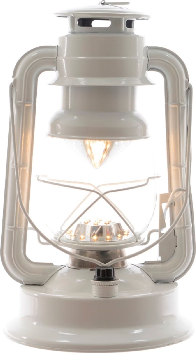 Laterne Sturmlaterne LED Licht Campinglampe Camping H 24,5 cm weiß