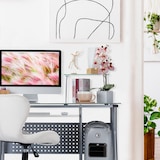 thumbnail of Relaxdays Computertisch Glas, Tastaturauszug & Fach für Rechner, HBT: 98 x 105 x 55 cm, modern, Arbeitszimmer, schwarz