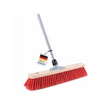 thumbnail of Qualitäts Straßenbesen 50cm Breit mit Teleskopstiel Stiel stufenlos ausziehbar Besen mit roten Kunststoffborsten Straßenschrubber Schrubberbesen