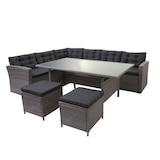 thumbnail of Décoshop26 - Ensemble complet de salon de jardin terrasse balcon véranda en polyrotin gris coussin gris foncé avec tabouret x2 04_0003046