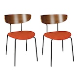 thumbnail of Now's Home - Lot de 2 chaises en bois et velours terracotta