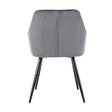 thumbnail of Möbilia Sessel, 2er-Set | mit Quadratsteppung | Bezug Samt | Beine Metall | B 59 x T 62 x H 83 cm | anthrazit – schwarz | 21020066 | Serie STUHL
