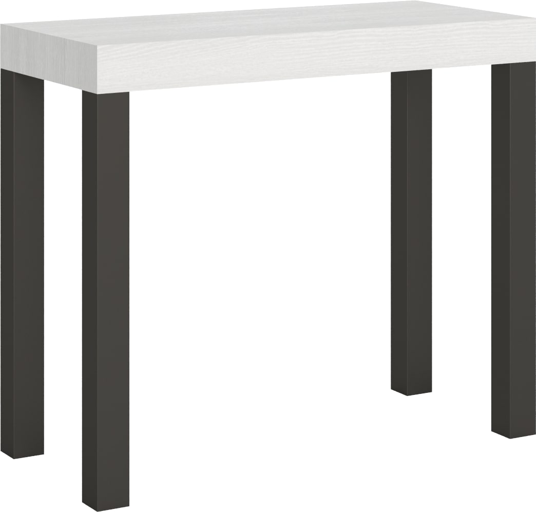 Ausziehbare Konsole 90x40/300 cm Everyday Gestell Weiß Esche Anthrazit