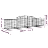 thumbnail of vidaXL Gabionen mit Hochbogen 5 Stk. 300x50x60/80 cm Verzinktes Eisen
