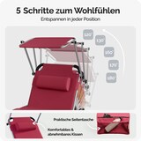 thumbnail of CASARIA® Alu Sonnenliege mit Dach Seitentasche Klappbar Wetterfest Gartenliege Rot