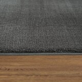 thumbnail of Teppich Kurzflor waschbar Unifarben Wohnzimmer schmutzabweisend Anthrazit Rund 200D | 100% Polyester | Florhöhe: 10 mm | pflegeleicht