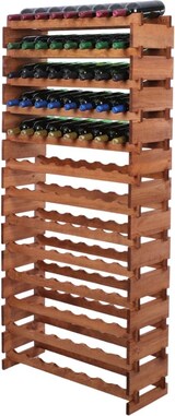thumbnail of Weinregal VINOTECA FLEX PRO | HxBxT 177x84x28cm | 104 Flaschen auf 13 Ebenen | Massives Kiefernholz | Braun geölt
