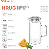 thumbnail of Wilmax Borosilikat Glas Krug mit Edelstahl-Deckel, 1000ml