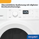 thumbnail of Exquisit Wärmepumpentrockner, 10 kg, 16 Programme, Knitterschutz, LED, Trockner, Frontlader, TWP1001-030D weiss