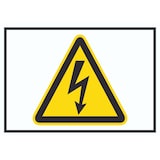 thumbnail of Vorsicht Elektrische Spannung Symbol Schild A3 Rückseite selbstklebend