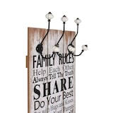 thumbnail of vidaXL Wandgarderobe mit 6 Haken 120 x 40 cm "FAMILY RULES"