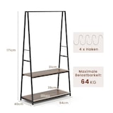 thumbnail of COSTWAY Suporte para Roupas, Suporte para Casaco Autónomo com 2 Estantes e Carril de Roupa Resistente,