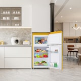 thumbnail of Retro Kühlschrank 46x45x91 Gelb 72L Volumen, 21L Gefrierfach, 51L Kühlfach, Doppeltür, Verstellbare Regale, 120 kWh/Jahr