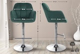 thumbnail of Décoshop26 - Barhocker/Hochstuhl x1 mit 360°-Drehfunktion grünem Samtbezug mit Ziernähten verchromtem Metallfuß 10_0005266