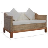 thumbnail of vidaXL 2-Sitzer-Sofa mit Auflagen Natur Rattan