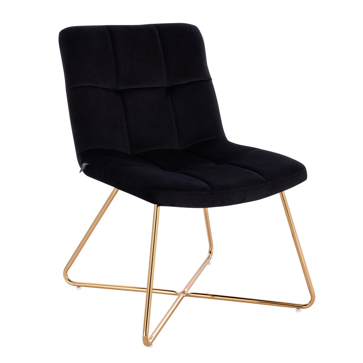 SVITA LYNN Loungesessel Cocktailsessel Clubsessel Polsterstuhl ohne Armlehnen Goldene Beine Samt-Polster Schwarz