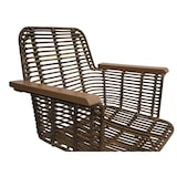 thumbnail of Esszimmerstuhl HWC-M29, Küchenstuhl Korbstuhl Rattansessel Rattanstuhl Stuhl mit Armlehnen, Kubu Rattan Holz Metall