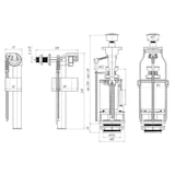 thumbnail of Belvit WC Spülventil 3/8" Anschluss seitlich Verchromt Eco- Spültaste höhenverstellbar 290-410 mm