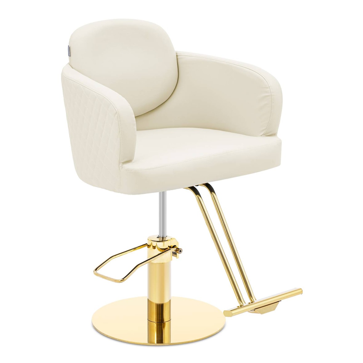 physa - Physa Physa WINSFORD Cream & Gold Chaise de Coiffeur avec Repose-Pieds Hauteur réglable 480-630 mm Charge Max. 200 kg Crème/doré