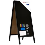 thumbnail of ALLboards Kundenstopper mit schwarzem Holzrahmen 150×61 cm, Werbetafel, Gehwegaufsteller, Aufsteller, Straßenreiter, Kreide