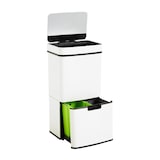 thumbnail of WELL HOME - 62L (37L + 25L) afvalbak, 2 compartimenten, automatisch openend, roestvrij staal, wit
