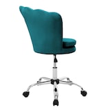 thumbnail of Bürostuhl aus Samt, Petrol, Metallgestell, Polsterstuhl mit Rückenlehne, höhenverstellbar, 360° Drehstuhl mit 5 Rollen, Gepolsterter Muschel-Sessel