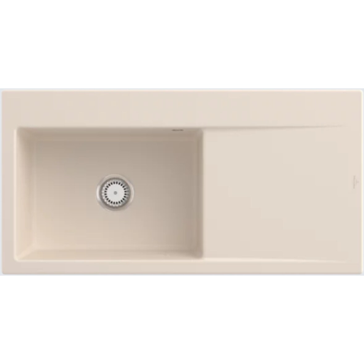 Villeroy&Boch Rechteckiges Spülbecken, Küchenspüle Subway Style 60 Ivory CeramicPlus 1000x510mm, Unterschrankbreite 60 cm