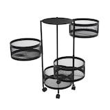 thumbnail of Resserre de cuisine 4 Paniers rotatifs sur roues en Métal Noir H 76 cm