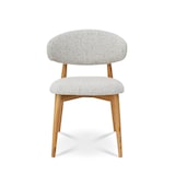 thumbnail of Lot de 2 chaises Skandi en bois massif et assise en tissu chiné gris