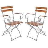 thumbnail of Biergarten Set Sitzgruppe Biergartenmöbel Armlehne Bank Stuhl Tisch 120x60 4tlg.