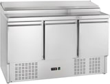 thumbnail of GastroHero Belegstation ECO 1365 Kühltisch 3 Türen 1365x700 mm für 7x GN 1/3 Belegkühlung 392L Edelstahl Saladette +2 bis +8 °C statische Kühlung R290