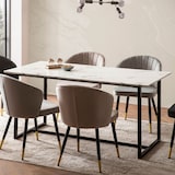 thumbnail of Esszimmertisch 120x60x76 cm Küchentisch Weiß in Marmor-Optik Modern, Esstisch Klein, Speisetisch Rechteckig, Tisch Esszimmer mit