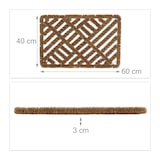 thumbnail of Relaxdays Drahtgittermatte, 40 x 60 cm, Fußabtreter Kokos & Metall, Innen- & Außenbereich, wetterfeste Fußmatte, natur