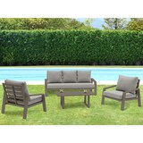 thumbnail of PERCY salotto da giardino in alluminio 5 posti per esterno giardino di designD.190x80x80/P.88x80x80/T.110x60x40 colore Taupe