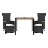 thumbnail of vidaXL 3-tlg. Garten-Essgruppe mit Kissen Schwarz Poly Rattan