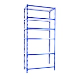 thumbnail of SimonRack Metallregal, 2500x1000x400 mm, 6 Ebenen, Metallboden, 180 kg Biegepunkt, Blau/Weiss - Simonclick