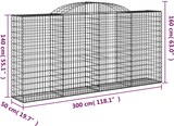 thumbnail of vidaXL Gabionen mit Hochbogen 5 Stk. 300x50x140/160cm Verzinktes Eisen