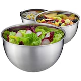 thumbnail of GEFU lot de 3 saladiers 1l/2,5l/4,5l avec couvercle hermétique inox 89430